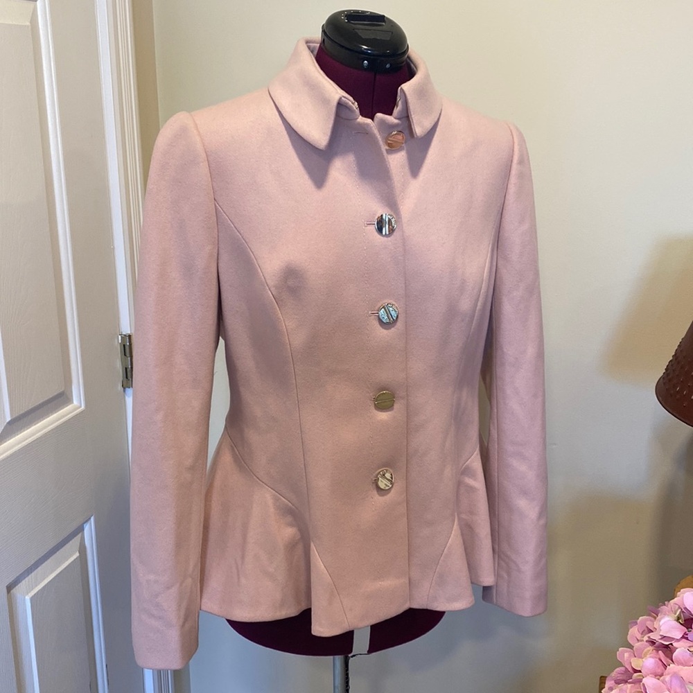 Ted Baker London Peplum Detail Jacket in Pale Pink